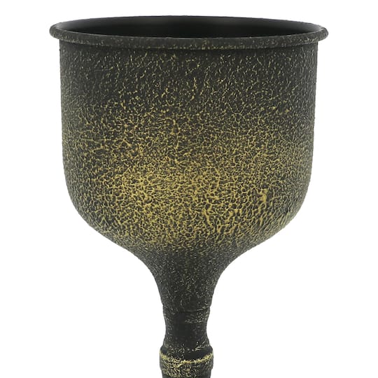 9" Black & Gold Textured Metal Tabletop Urn by Ashland®